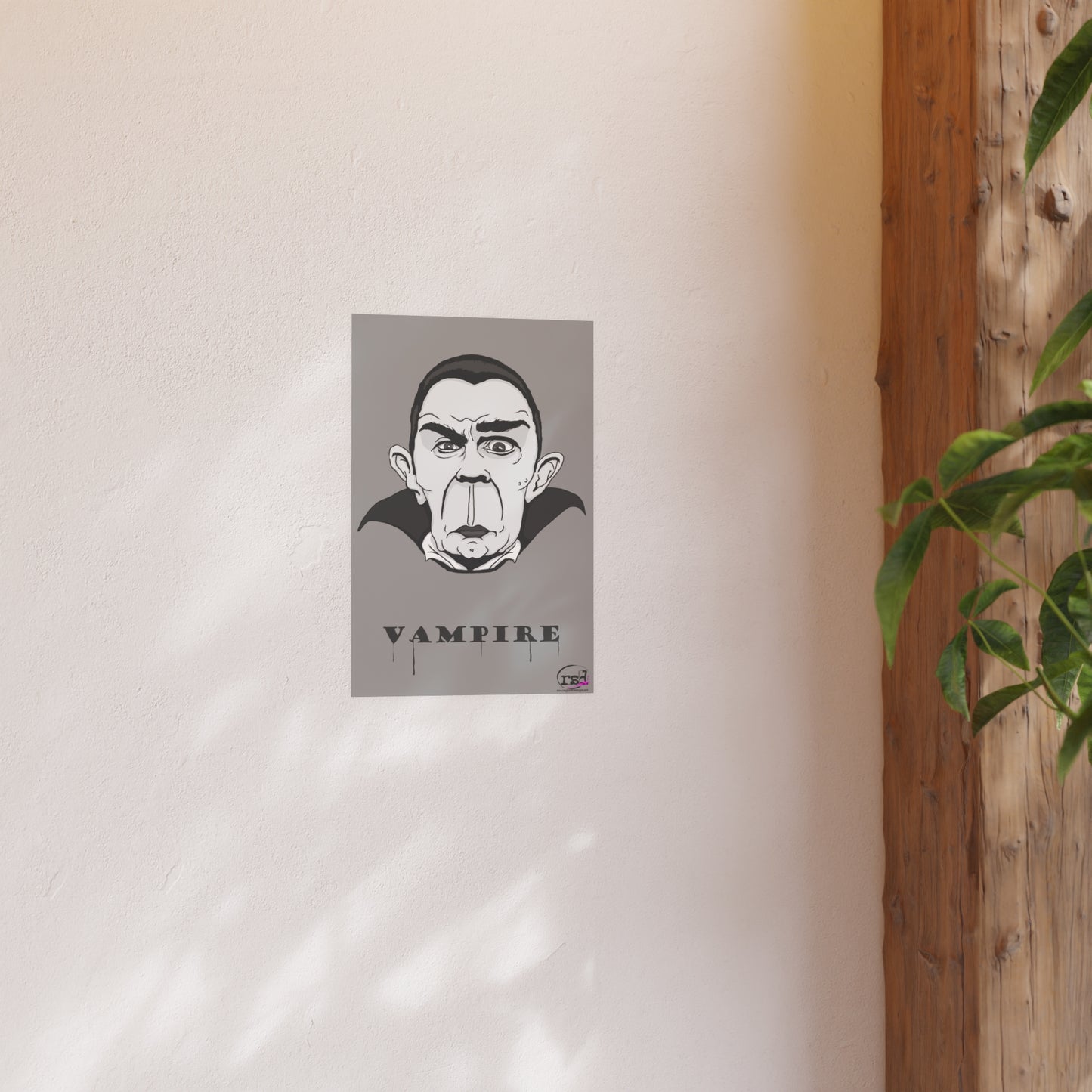 👁️💀 Cryptic Coffee Collection – THE VAMPIRE (Black & White Edition) Print
