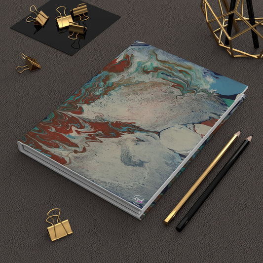 Current Situation Hardcover Journal — Acrylic Painted Abstract Notebook