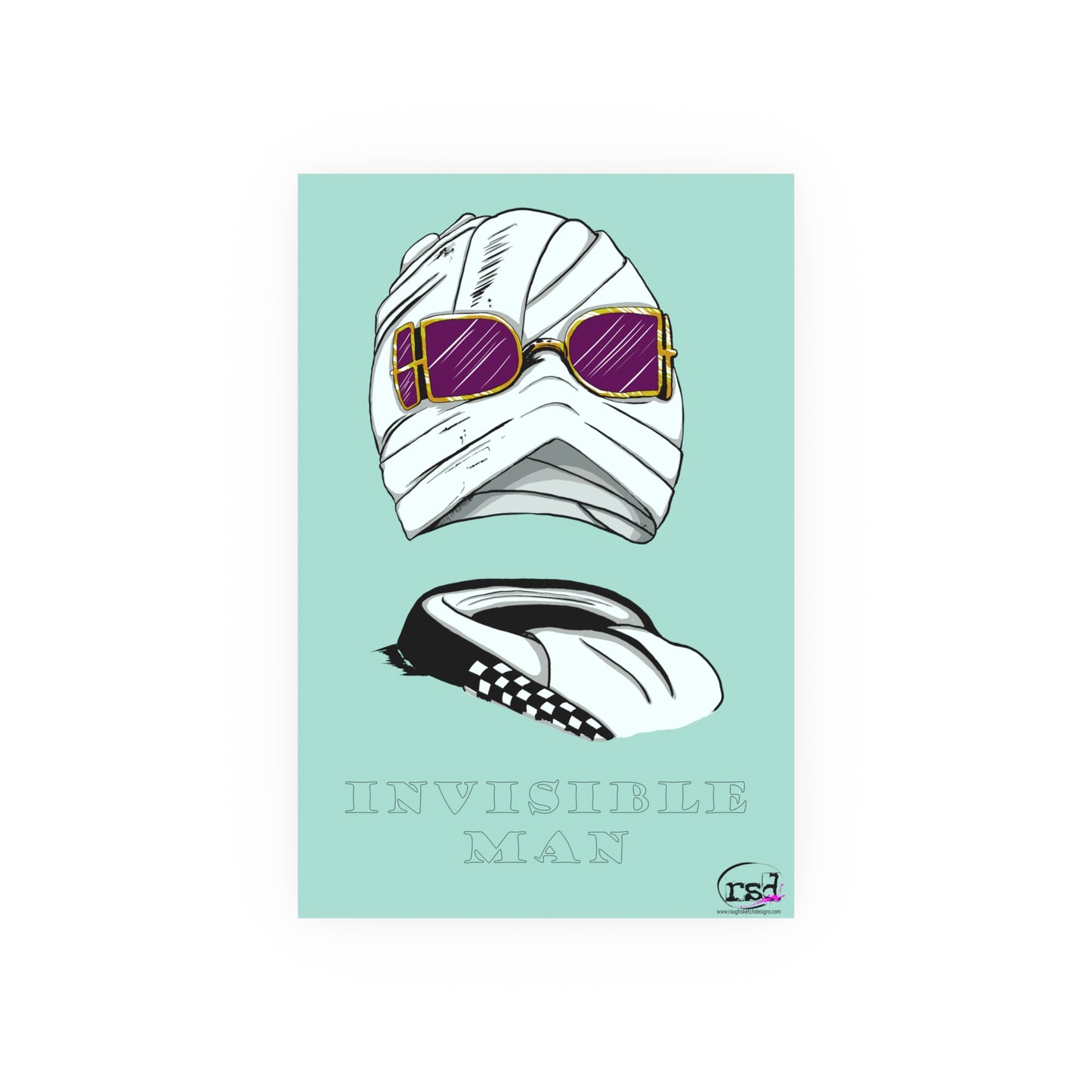👁️💀 Cryptic Coffee Collection – THE INVISIBLE MAN (Color Edition) Print